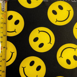 Smiley Print on Poly Spandex Fabric | (4 Way Stretch/Per Yard)