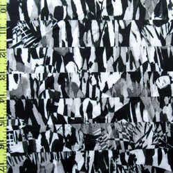 Puzzling Abstract Print on Poly Spandex Fabric | (4 Way Stretch/Per Yard)