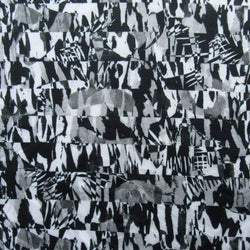 Puzzling Abstract Print on Poly Spandex Fabric | (4 Way Stretch/Per Yard)