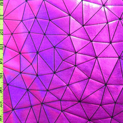 Triangle Shards Printed on Black Nylon Spandex Fabric (Purple/Black) | (4 Way Stretch/Per Yard)