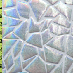 Stone Shards Printed on Black Nylon Spandex Fabric (Silver/Black) | (4 Way Stretch/Per Yard)