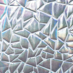 Stone Shards Printed on Black Nylon Spandex Fabric (Silver/Black) | (4 Way Stretch/Per Yard)