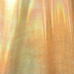 Holographic Mirror Dots on Tie Dyed Nylon Spandex Fabric (Silver/Orange) | (4 Way Stretch/Per Yard)